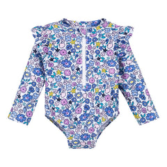 Traje De Baño Gerber 1 Pieza Morado Azul Upf 50+ Bebe