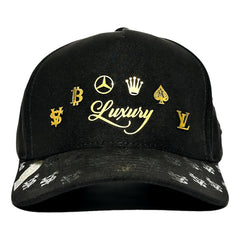 Vago Style Luxury Gorra Artesanal Ng Gamuza Visera Curva Negro Único