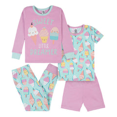 Pijama Gerber 4 piezas niña algodón rosa azul 12 a 24 meses-3T