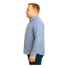 Camisa Big Kong Manga Larga Tallas Grandes Azul Cielo