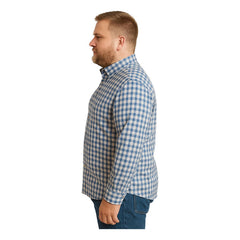 Camisa Big Kong Cuadros Azul Marino Hombre Talla Grande