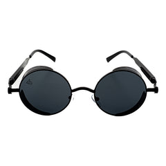 Lentes De Sol Baroc Vintage Star Black Redondos Negros Polarizados Uv Océano Negro