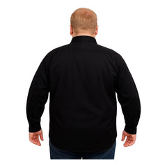 Camisa Big Kong Negra Lisa Hombre Grande Formal Manga Larga