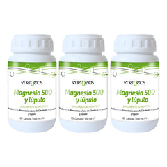 Kit 3 Citrato Magnesio Energeios 180 Cápsulas 500 Mg Sin Sabor