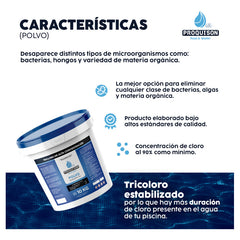 Cloro Para Alberca En Polvo 10 Kg Proquison 90% Desinfección