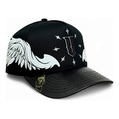 VAGO WHITE ANGELS Gorra Visera Curva Negra Imitación Piel-Unitalla