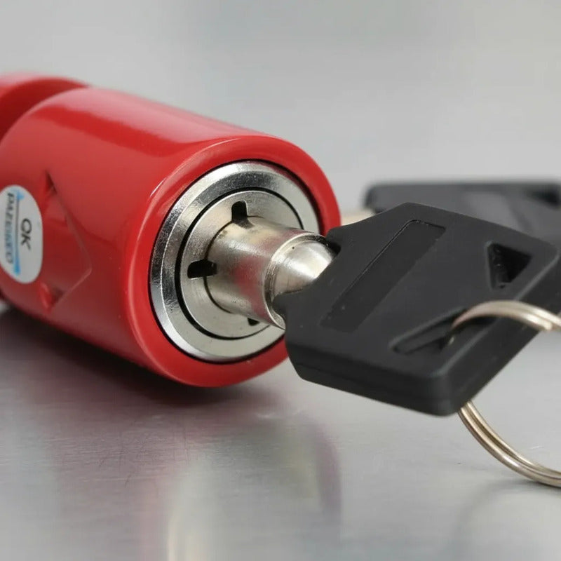 Candado Antirrobo De Seguridad Para Moto Bicicleta Scooter Rojo
