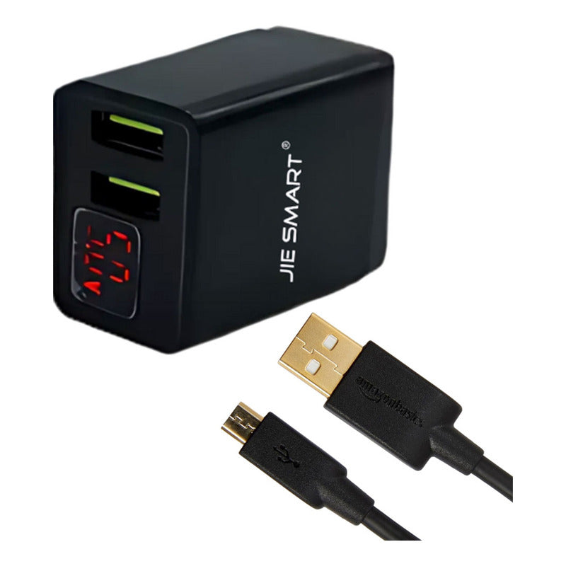 Cargador Con Pantalla Indicadora De Amperaje V8 Jie Smart