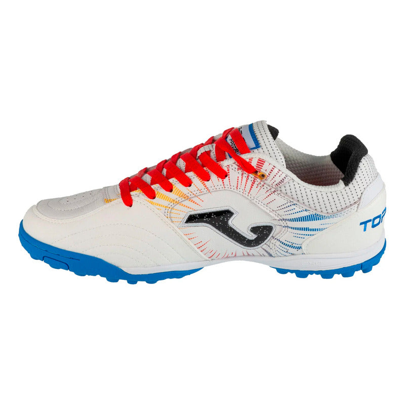 Tenis Futbol Rapido Joma Top Flex 2476 Turf Blanco/rojo