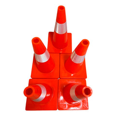 Set Conos 5 Pzs Tránsito Naranja Reflejante Seguridad Phasa Naranja Claro