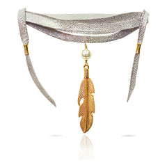 Gargantilla VANGANIA plata regalo para Mujer collar de cuero-Unitalla