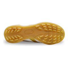 Tenis Fútbol Rápido Manriquez Tachones Turf Blanco Oro