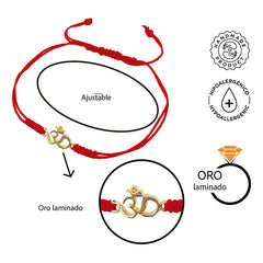 Pulsera Roja Vangania Om Oro Regalo Joyería Unisex