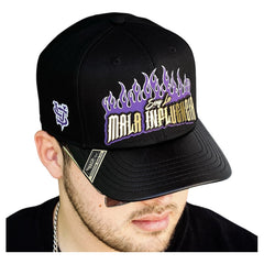 Vago Style Mala Influencia Gorra Artesanal Ngra Visera Curva Negro Único