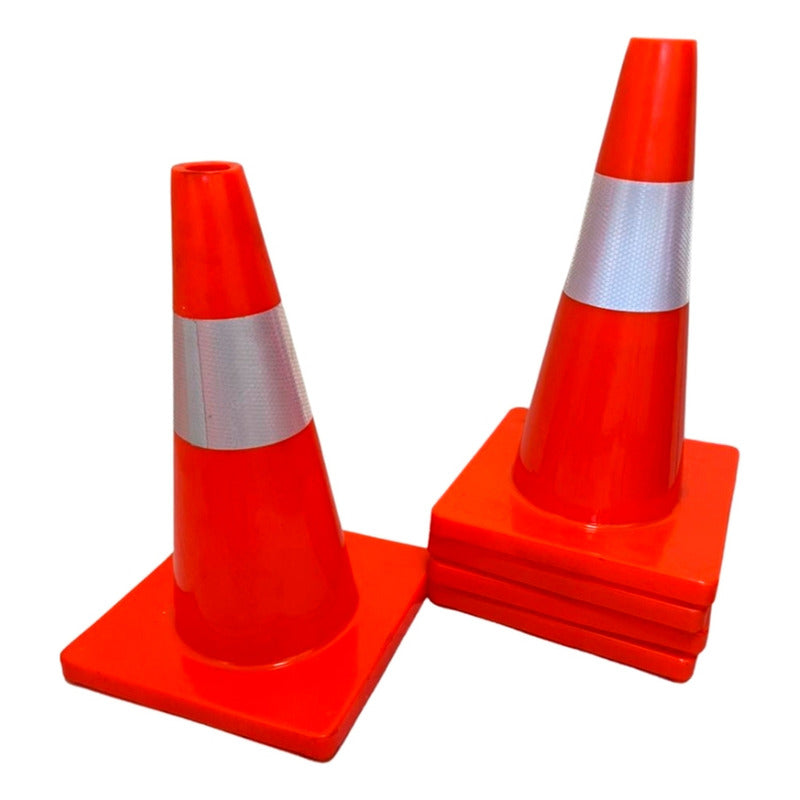 Set Conos 5 Pzs Tránsito Naranja Reflejante Seguridad Phasa Naranja Claro