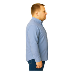 Camisa Big Kong Manga Larga Tallas Grandes Azul Cielo