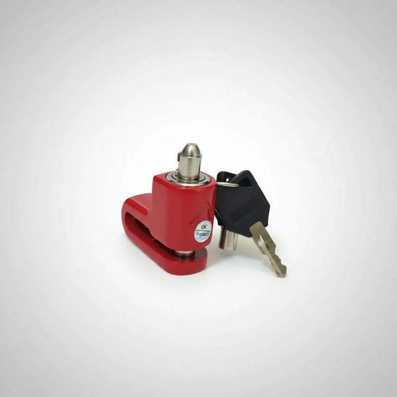 Candado Antirrobo De Seguridad Para Moto Bicicleta Scooter Rojo