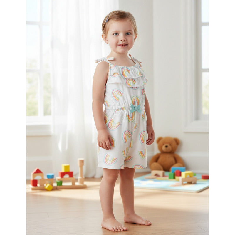 Romper Gerber Blanco Arcoiris Niña Algodón