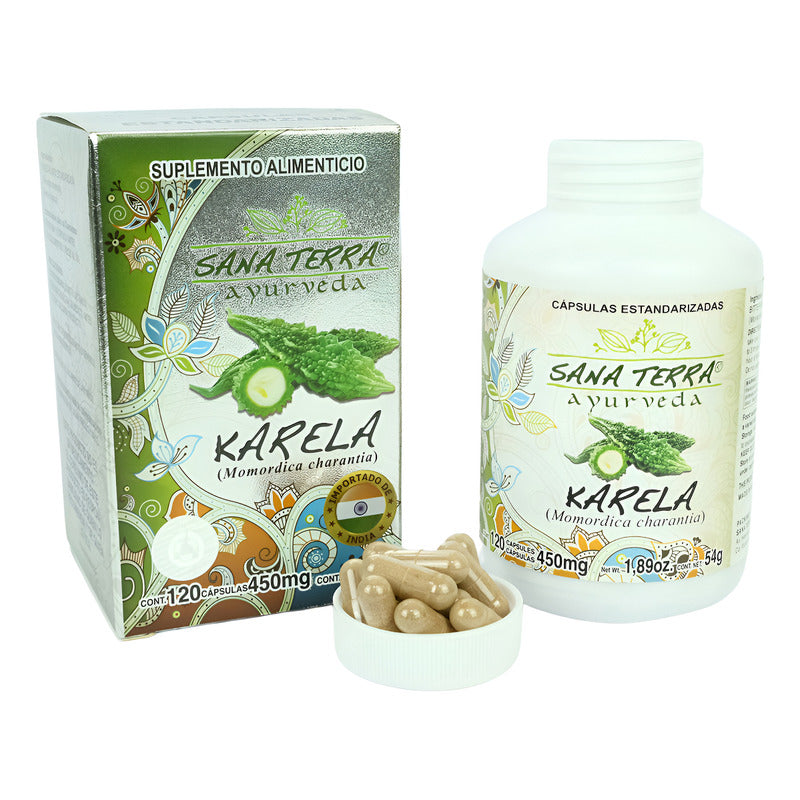 Karela Orgánica Estandarizada 120 Cáps 450 Mg Boticaté Sabor Sin Sabor