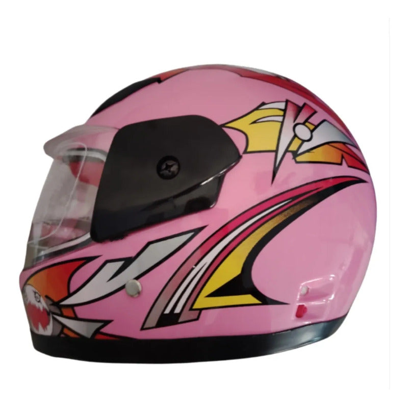 Casco Integral Para Moto Dama Rosa Con Diseño De Flores Sakura Rosa Chicle Monocolor Brillante Xl
