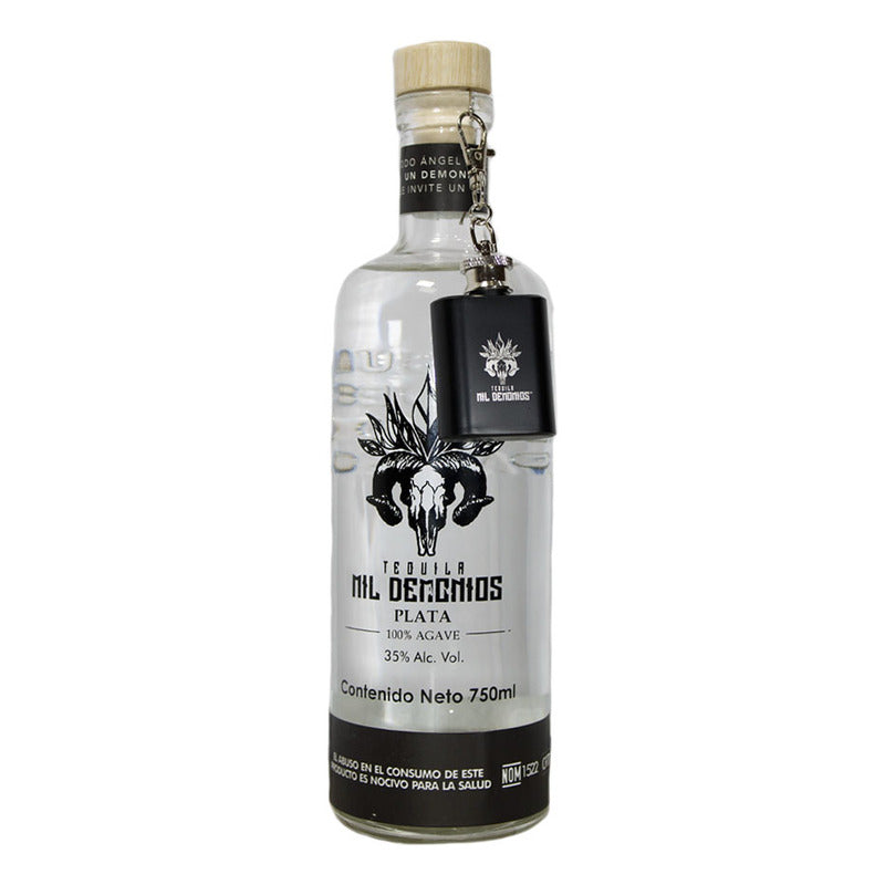 Tequila 100% Agave Cristalino 750ml Mil Demonios y LICORERA