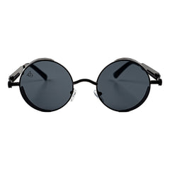 Lentes De Sol Baroc Vintage Star Black Redondos Negros Polarizados Uv Océano Negro