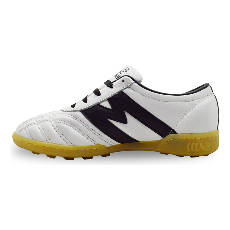 Tenis Fútbol Rápido Manriquez Tachones Turf Blanco Negro