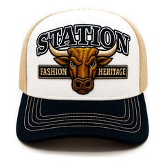 Gorra camionera Station Bull Knite malla visera curva-Unitalla