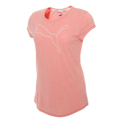 Playera Puma Active Logo Heather Mujer Rosa Y Gris