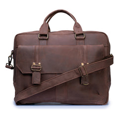 Portafolio Piel Genuina Castelli Laptop 18 Pulgadas Marrón Lisa