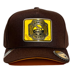Vago Style Ballenita Gorra Artesanal Café Visera Curva Amarillo Único Liso
