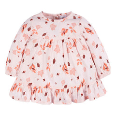 Conjunto Bebé Gerber Rosa Vestido Y Leggings Algodón