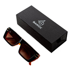 Lentes De Sol Baroc Small Frame Brown Uv400 Rectangulares Océano Marrón Marrón Claro