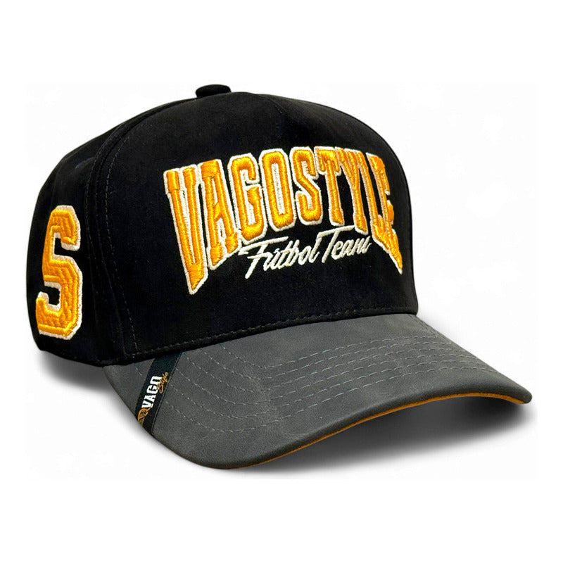 VAGO FUTBOL TEAM Gorra Visera Curva Ngro Imitación Piel Gris-Unitalla
