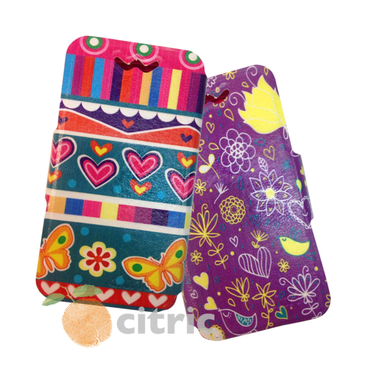 FLIP COVER UNIVERSAL DISENO 4.6-4.9 DOBLE VISTA PAJARITOS Y MARIPOSAS