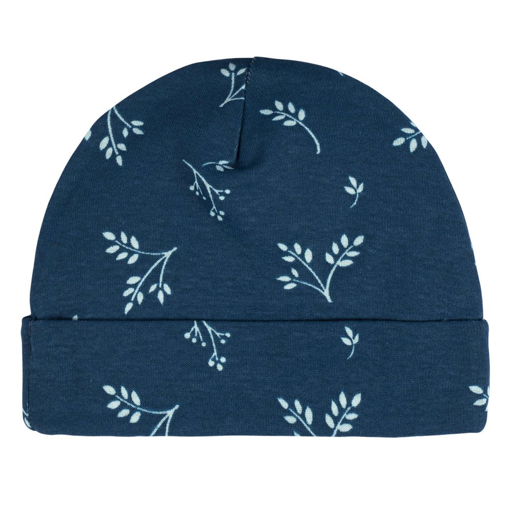 Gorro Gerber Azul Blanco Bebé Pack 4 Piezas Algodón Orgánico-0-6M