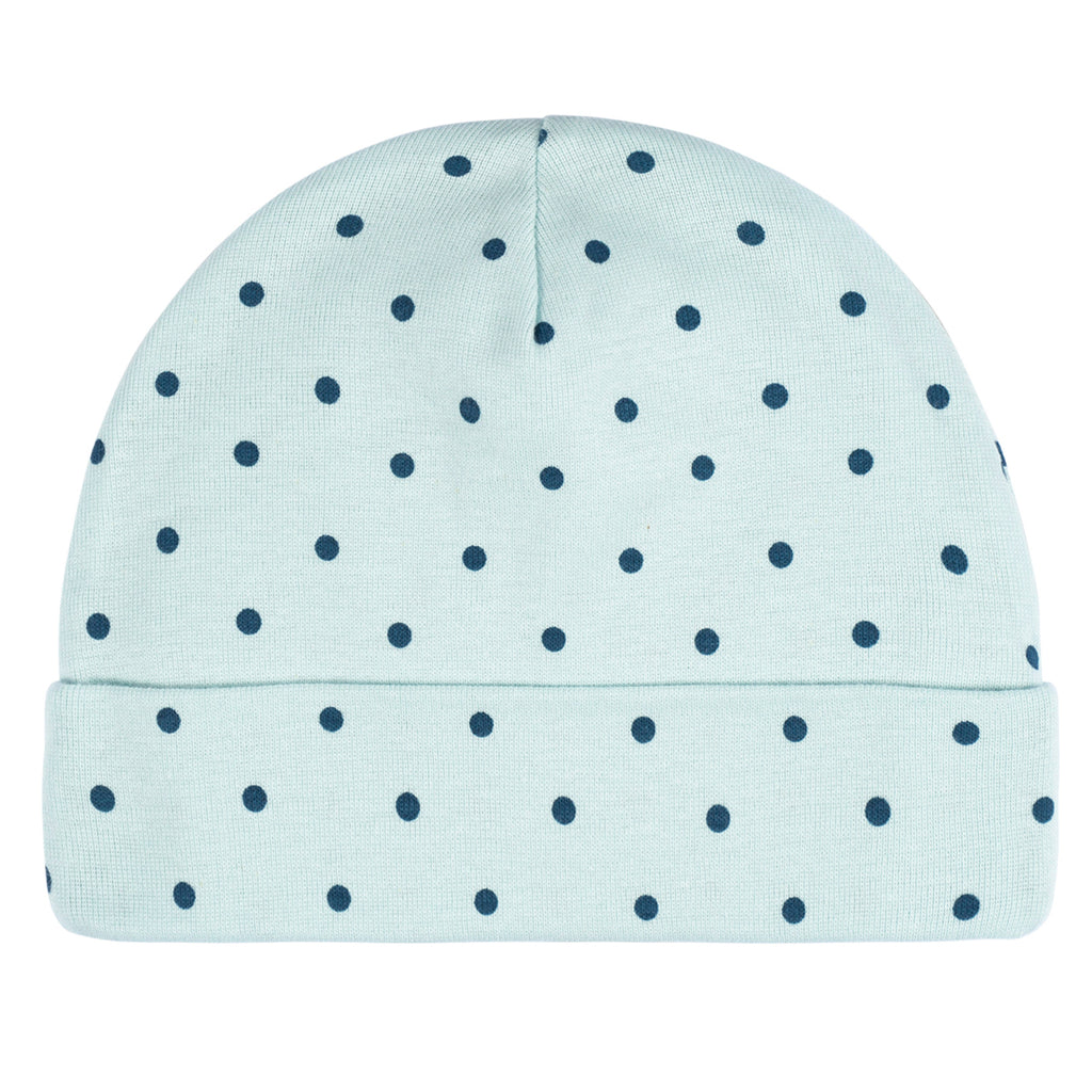 Gorro Gerber Azul Blanco Bebé Pack 4 Piezas Algodón Orgánico-0-6M