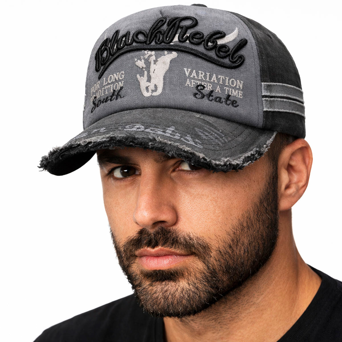 Gorra Knite Black Rebel vintage para hombre estampada