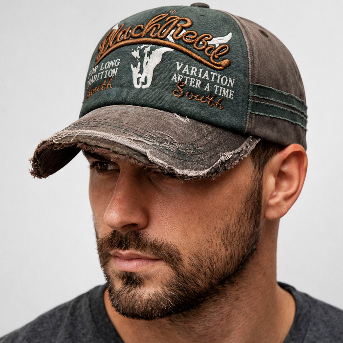 Gorra Knite Black Rebel vintage para hombre estampada