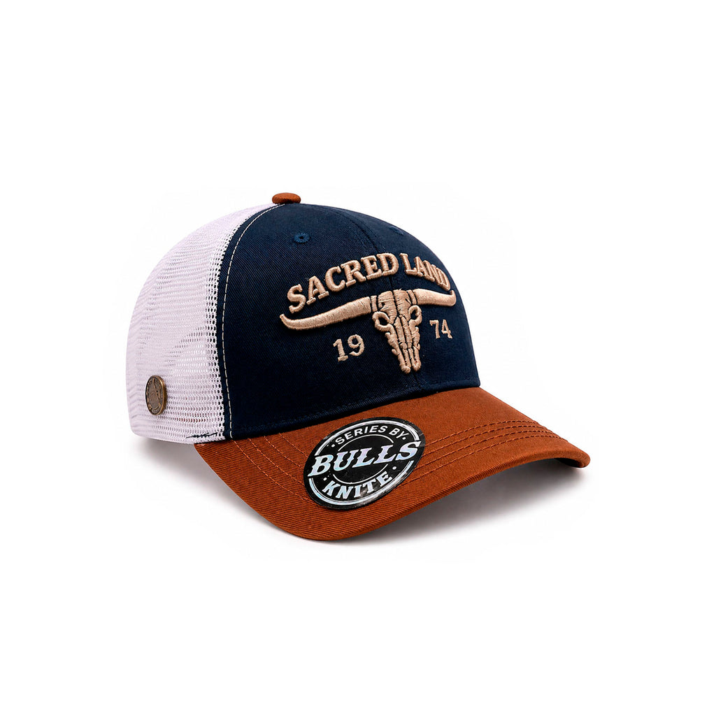 Gorra Hombre Bulls Original Trucker Vaquero Skull 1974 Azul
