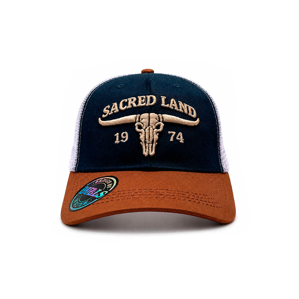 Gorra Hombre Bulls Original Trucker Vaquero Skull 1974 Azul