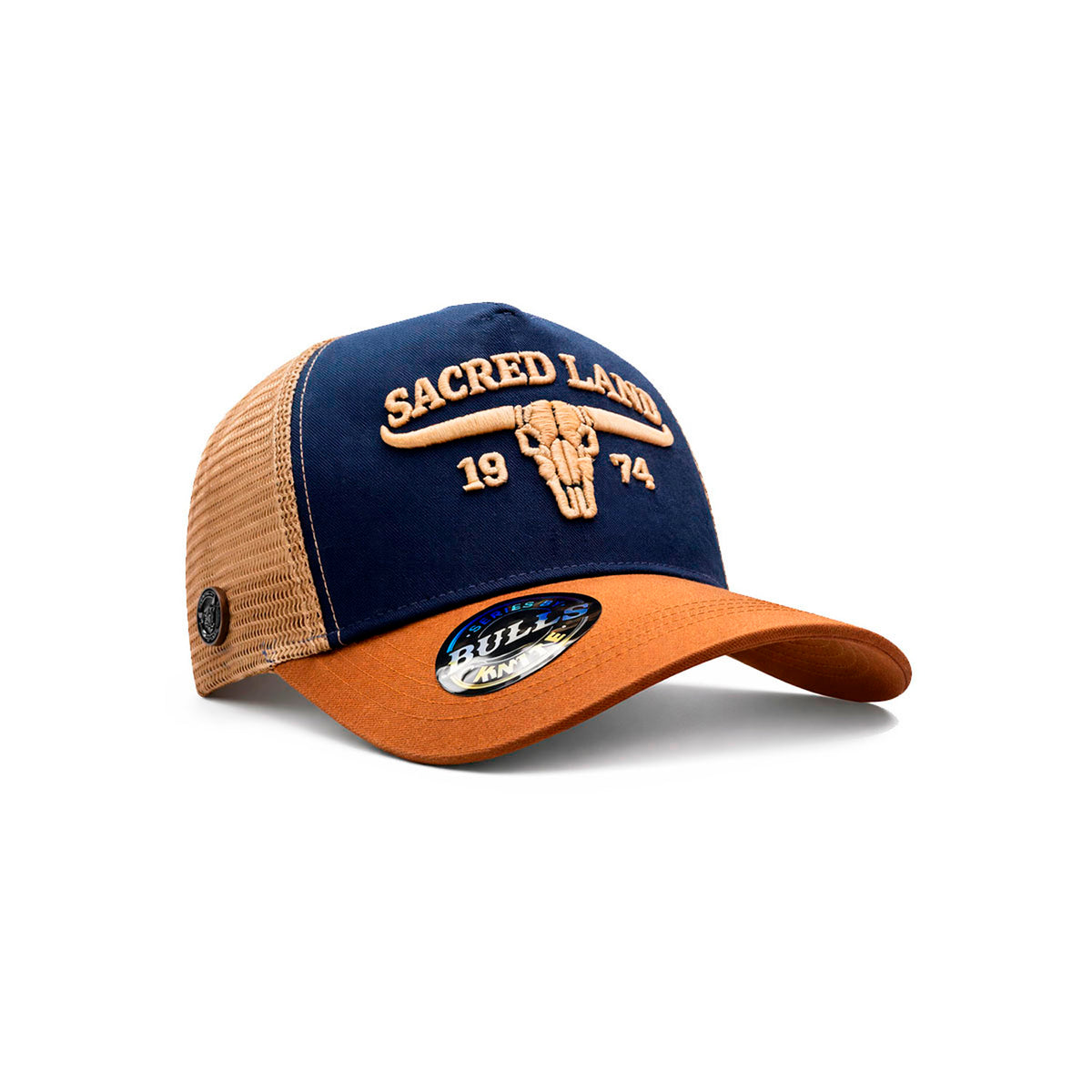 Gorra Vaquero Sacred Land Azul Visera Tabaco Premium