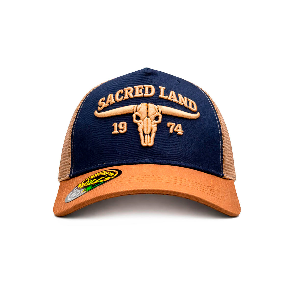 Gorra Vaquero Sacred Land Azul Visera Tabaco Premium