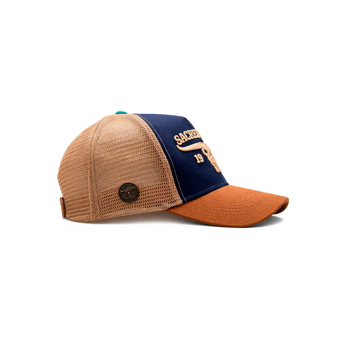 Gorra Vaquero Sacred Land Azul Visera Tabaco Premium