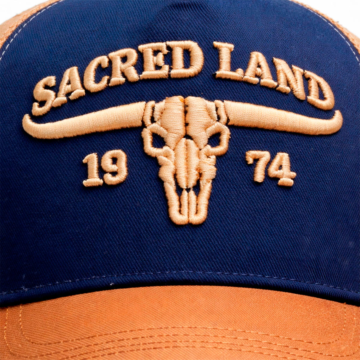 Gorra Vaquero Sacred Land Azul Visera Tabaco Premium