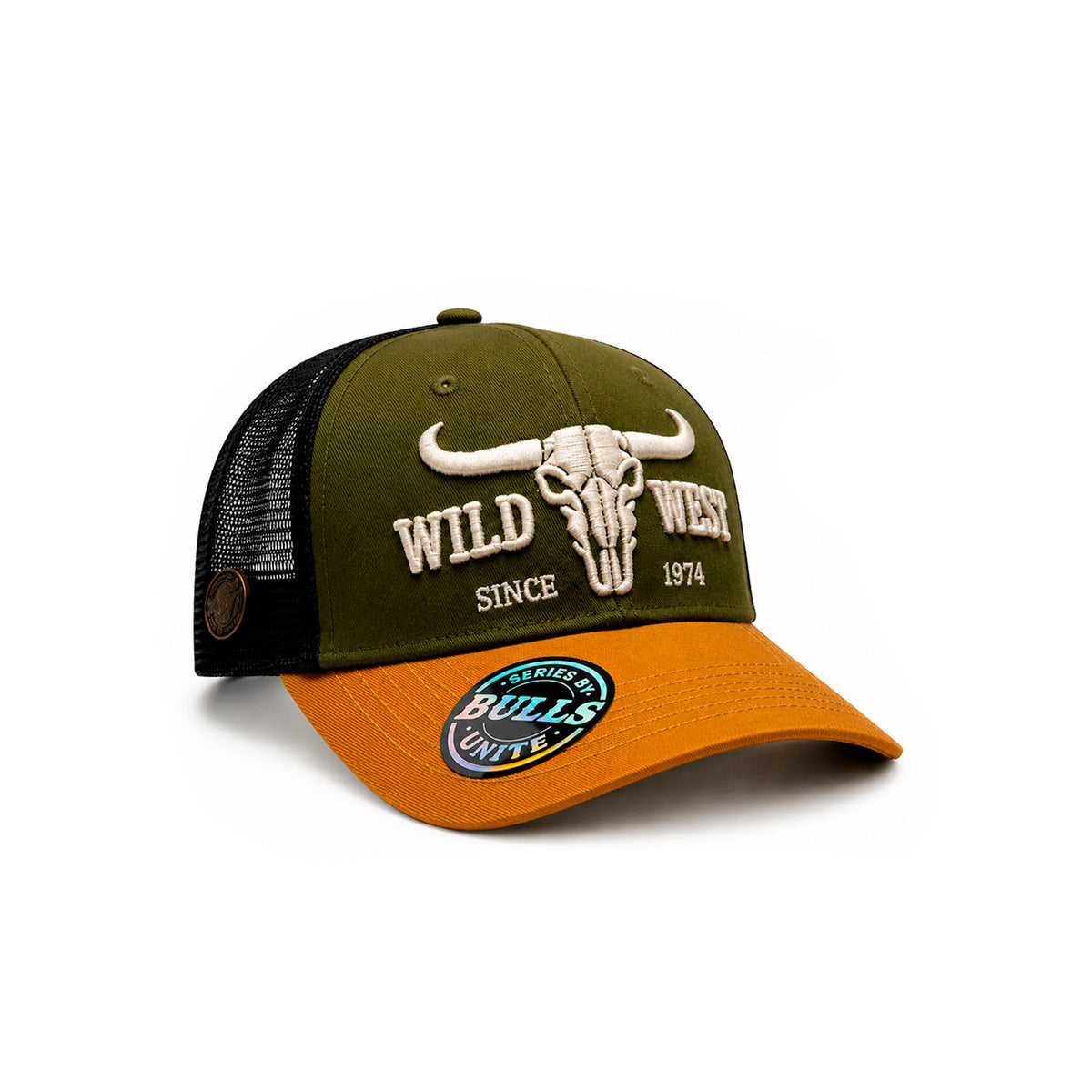 Gorra Hombre Bulls Trucker Vaquero Sacred Land 1974 Verde