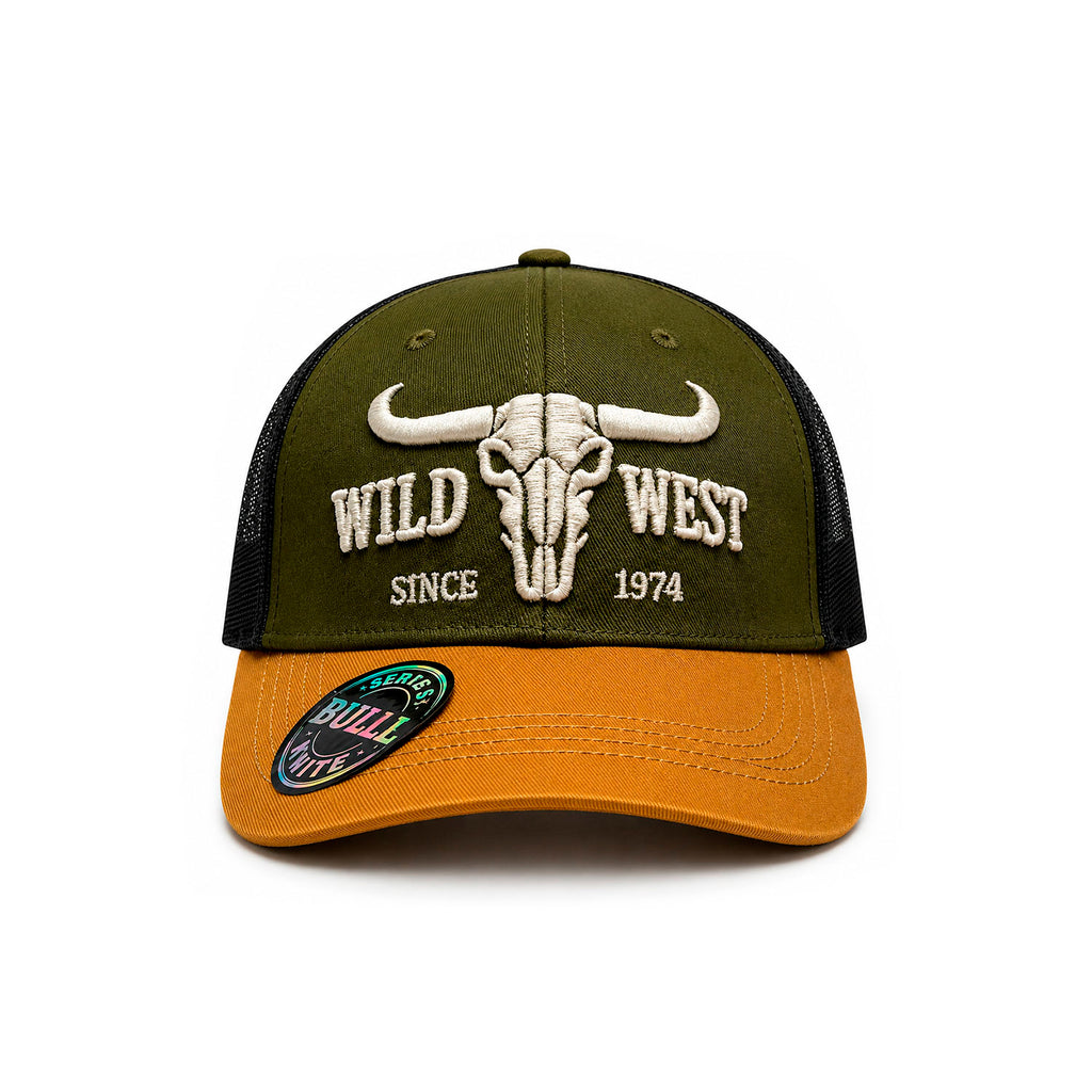 Gorra Hombre Bulls Trucker Vaquero Sacred Land 1974 Verde