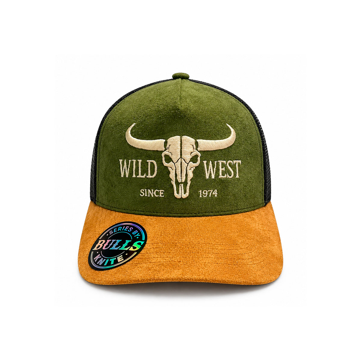 Gorra Trucker Knite Bulls Vaquero Sacred Land 1974 Gamuza