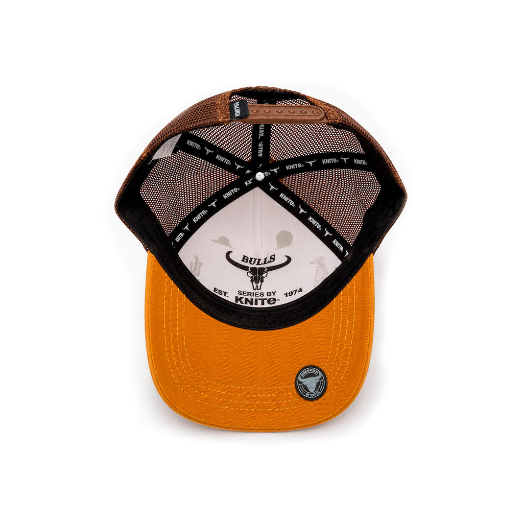 Gorra Hombre Bulls Trucker Vaquero Wild and West 1974 Beige