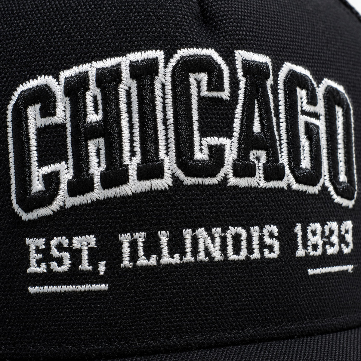 Knite Gorra Trucker para Hombre de Malla Transpirable Chicago Negra